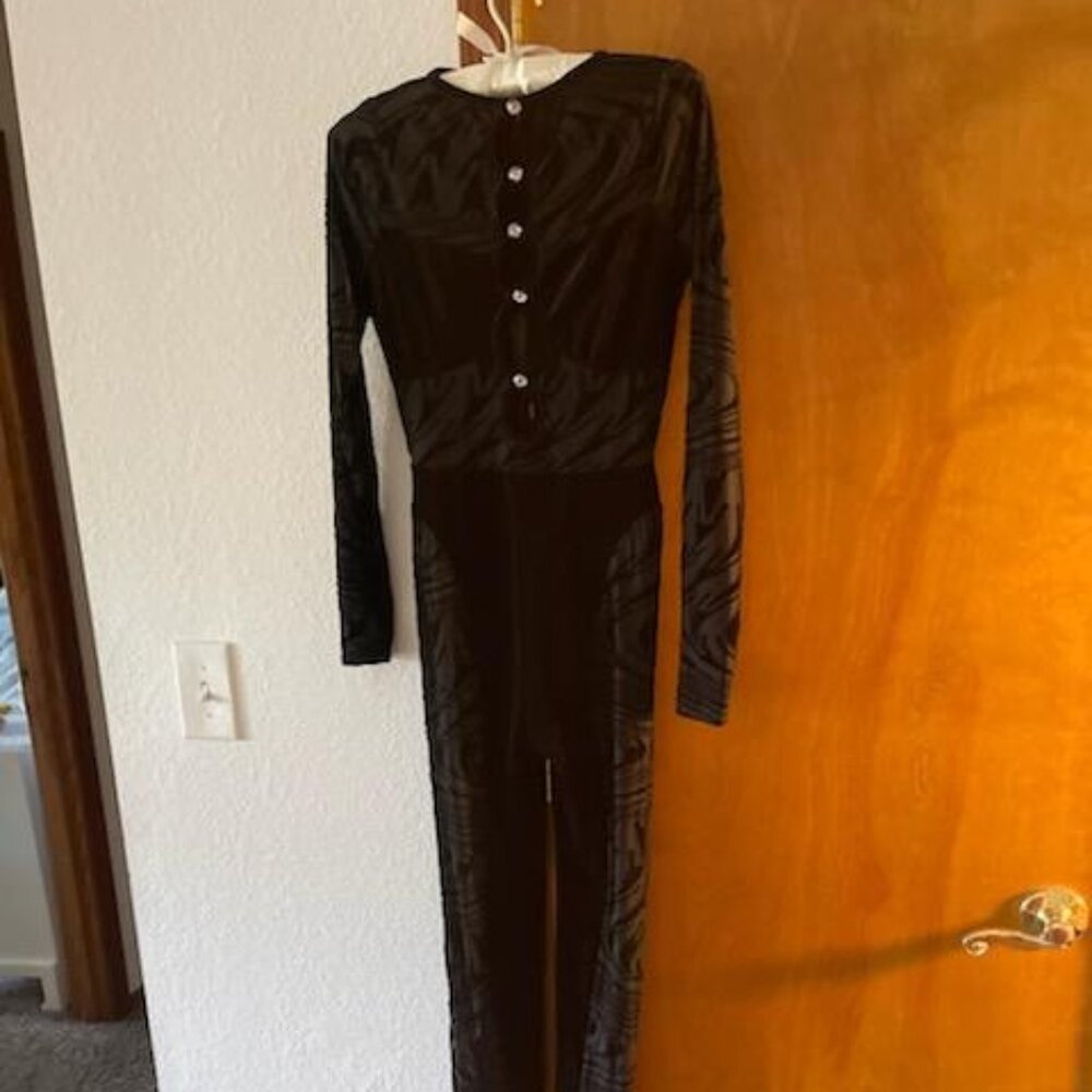 Gorgeous Video Vixon Black Velvet Jumsuit-Size M - Picture 6 of 8